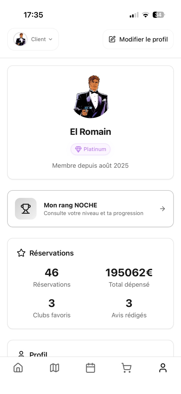 Écran Noche : Profil
