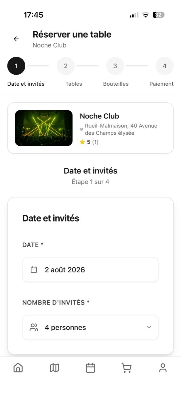 Écran Noche : Réserver